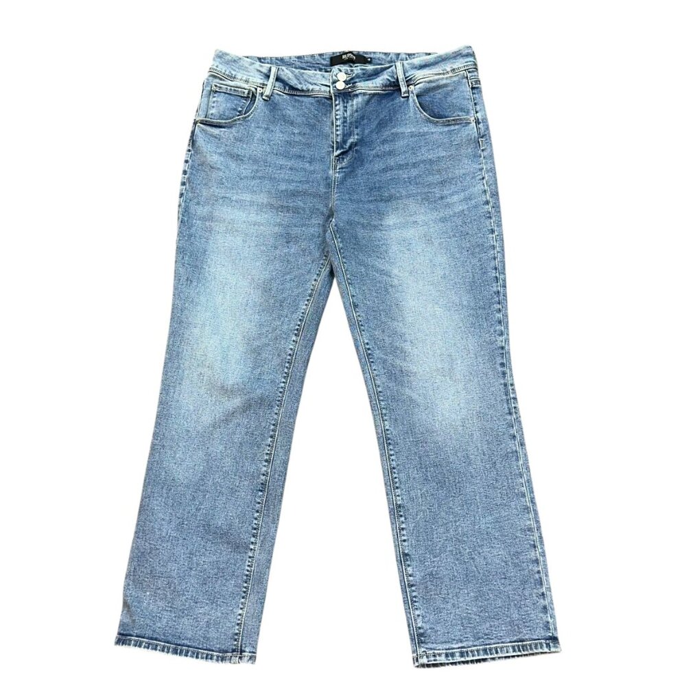 Hudson Slim Straight Denim Jeans Double Button Size 16 High Waist